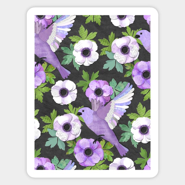 Purple Paper Anemone Collage Sticker by micklyn
